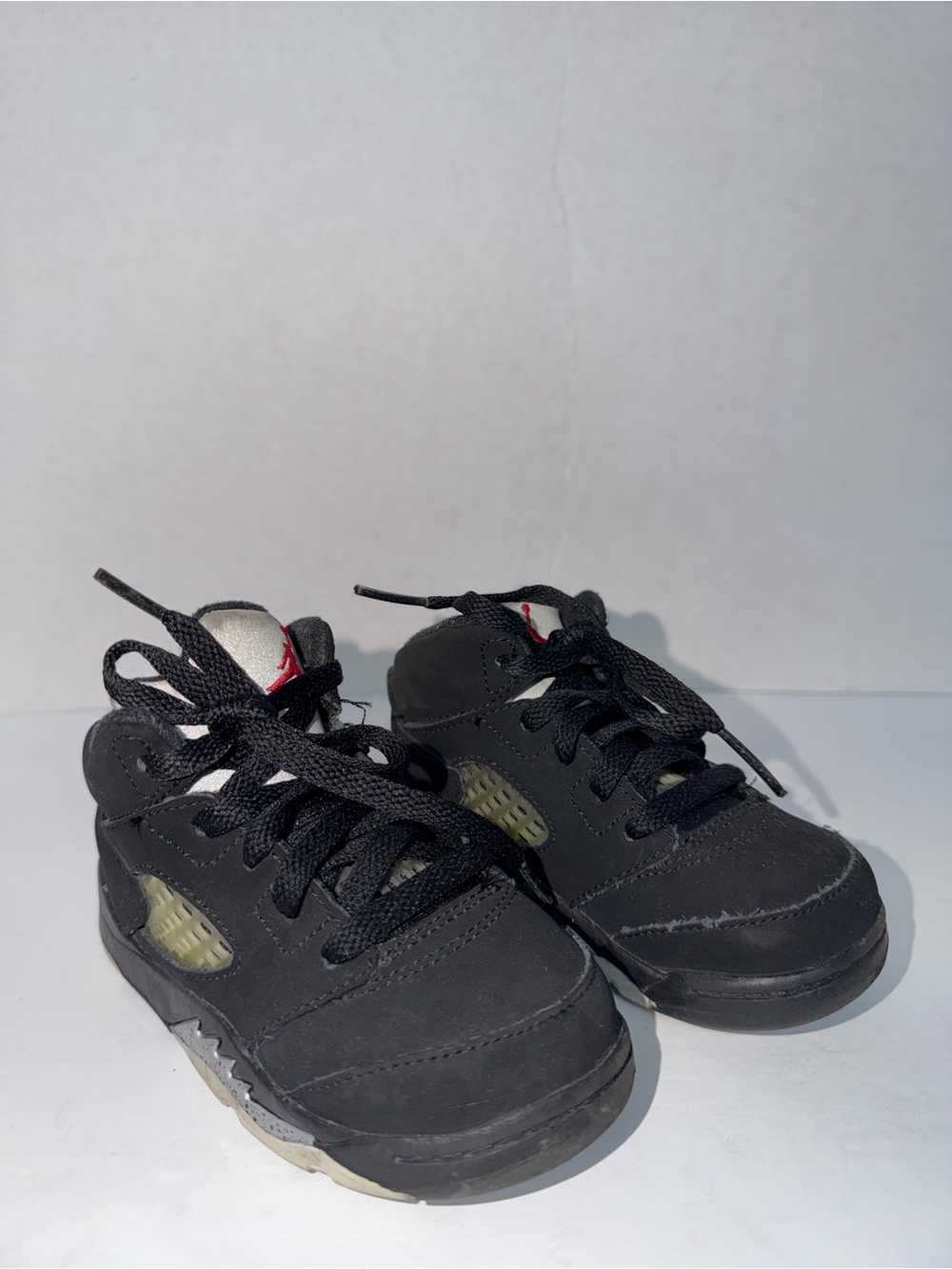 Nike Air Jordan 5 Retro BT Black Metallic Toddler Sneakers Size 7C (440890-003)